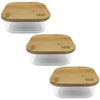 EraWare - Set of 3 Borosilicate Glass Container, Bamboo Lid, Oven Safe, 320ml - - Mounts For Less