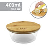 EraWare - Set of 3 Borosilicate Glass Container, Bamboo Lid, Oven Safe, 400ml - - Mounts For Less