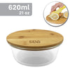 EraWare - Set of 3 Borosilicate Glass Container, Bamboo Lid, Oven Safe, 620ml - - Mounts For Less