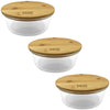 EraWare - Set of 3 Borosilicate Glass Container, Bamboo Lid, Oven Safe, 620ml - - Mounts For Less