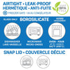 EraWare - Set of 3 Borosilicate Glass Containers, Airtight and Leak-proof, Oven Safe, 640 ml - - Mounts For Less