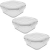 EraWare - Set of 3 Borosilicate Glass Containers, Airtight and Leakproof, Oven Safe, 520 ml - - Mounts For Less