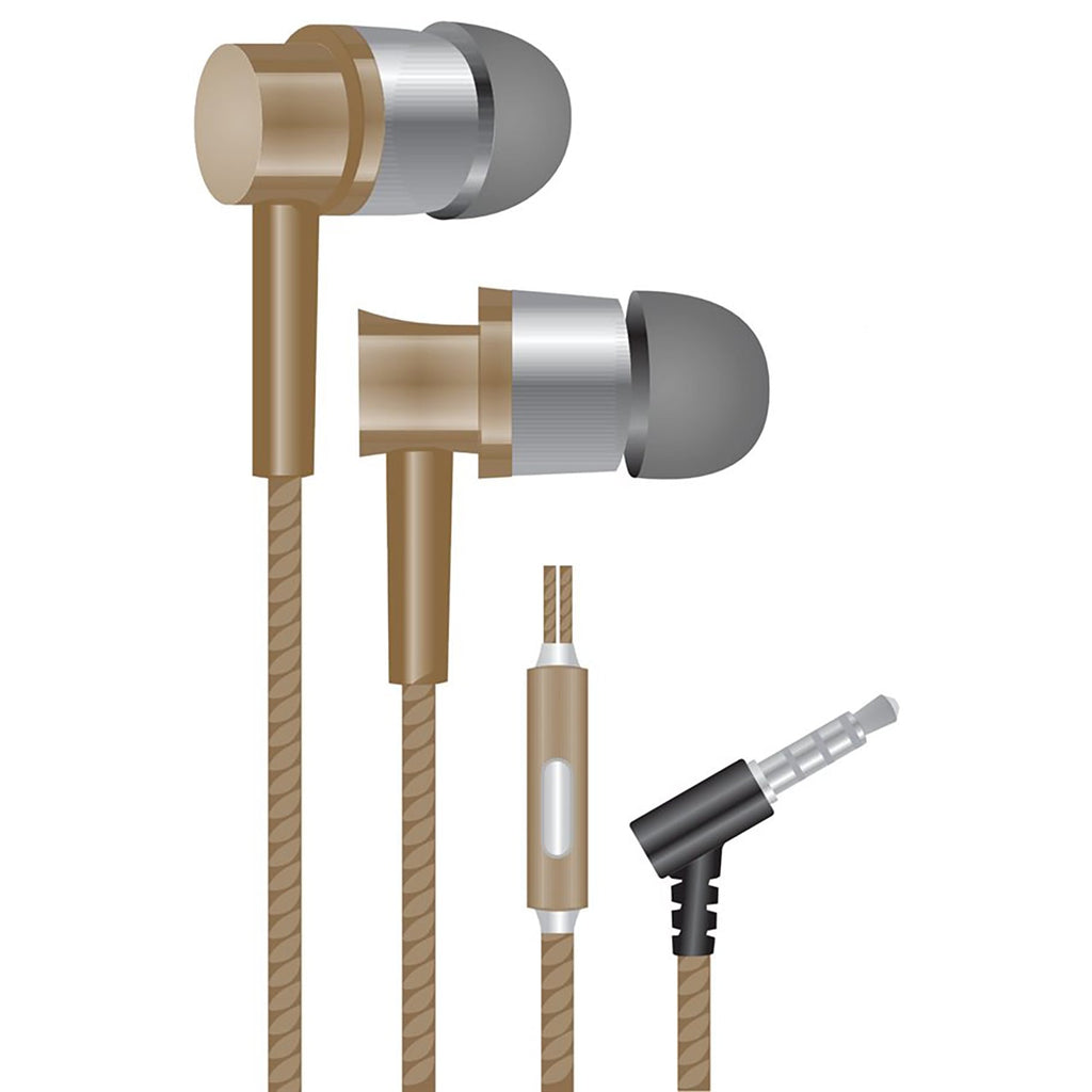Escape - Stereo In-Ear Headphones, Noise Reduction, Integrated Microphone, Gold - - Mounts For Less