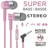 Escape - Stereo In-Ear Headphones, Noise Reduction, Integrated Microphone, Pink - - Mounts For Less