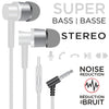 Escape - Stereo In-Ear Headphones, Noise Reduction, Integrated Microphone, White - - Mounts For Less