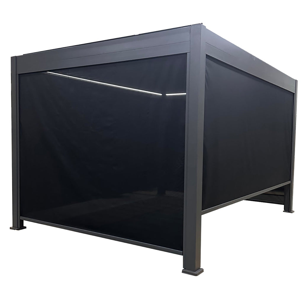 F. Corriveau International - 13' Privacy Side Panel for Pergola Louvre Glendale, Black - - Mounts For Less