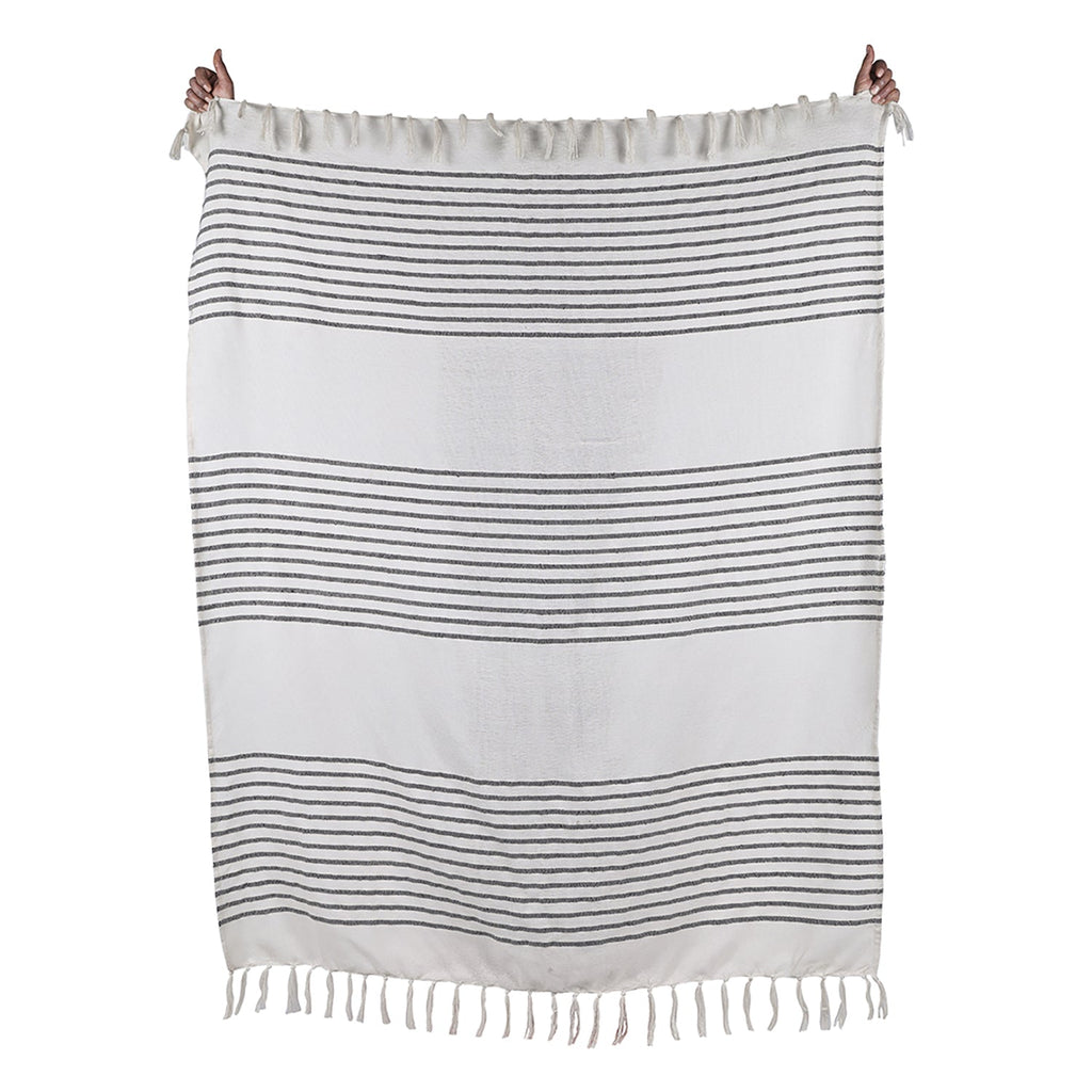 F. Corriveau International - Element Striped Throw, Indoor/Outdoor, 50" x 60" - - Mounts For Less