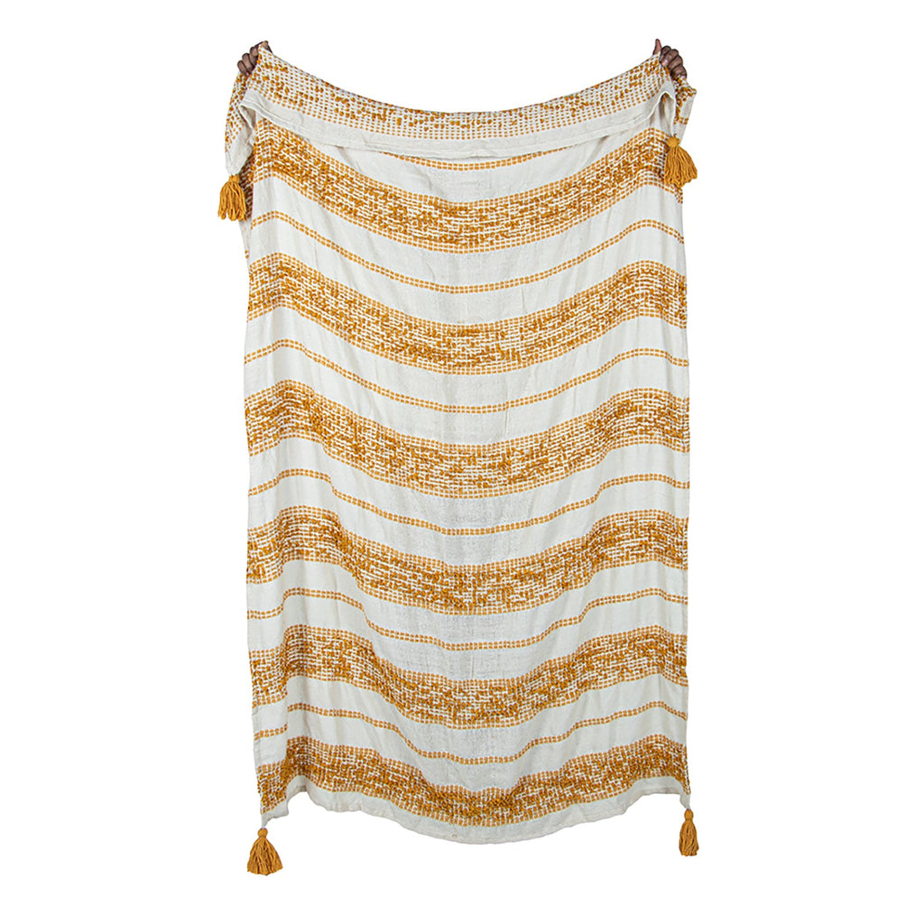 F. Corriveau International - Mineral Stripe Throw, Indoor/Outdoor, 50" x 60" - - Mounts For Less