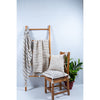 F. Corriveau International - Natural Striped Throw, Indoor/Outdoor, 50" x 60" - - Mounts For Less
