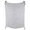 F. Corriveau International - Natural Striped Throw, Indoor/Outdoor, 50" x 60" - - Mounts For Less