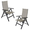 F. Corriveau International - Set of 2 Emma Outdoor Folding and Reclining Chairs, Aluminum Frame, Grey - - Mounts For Less