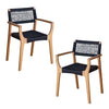 F. Corriveau International - Set of 2 Maui Outdoor Dining Chairs, Acacia Wood Frame - - Mounts For Less