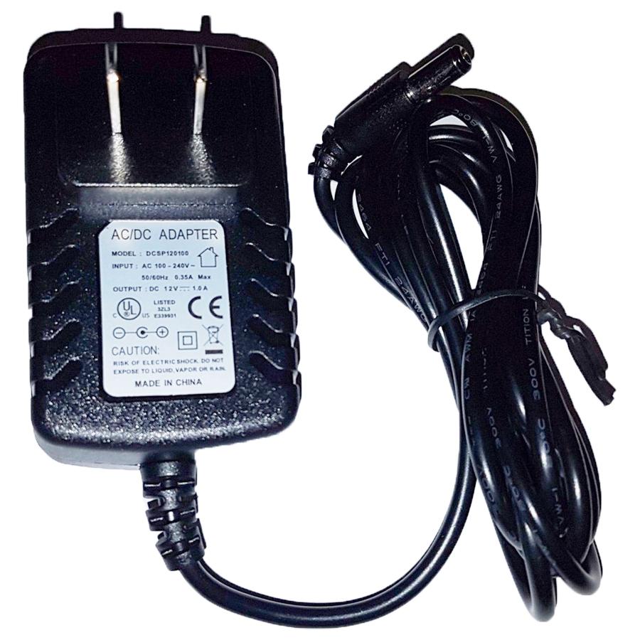 GlobalTone AC/DC power supply 12v - 1A Indoor 2.1mm DC Plug cULus certified, 1.5M Black - - Mounts For Less
