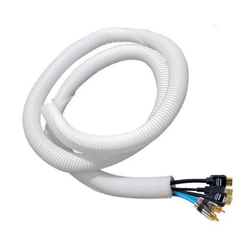 GlobalTone Split Loom Flexible Tube Cable Organizer 3/8 Inch 9.5MM White 10Ft - - Mounts For Less