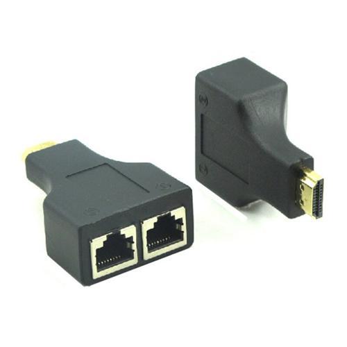 HDMI over 2x Cat5e / Cat6 cables adapters (Pair) (max 98 ft / 30 m.) - - Mounts For Less