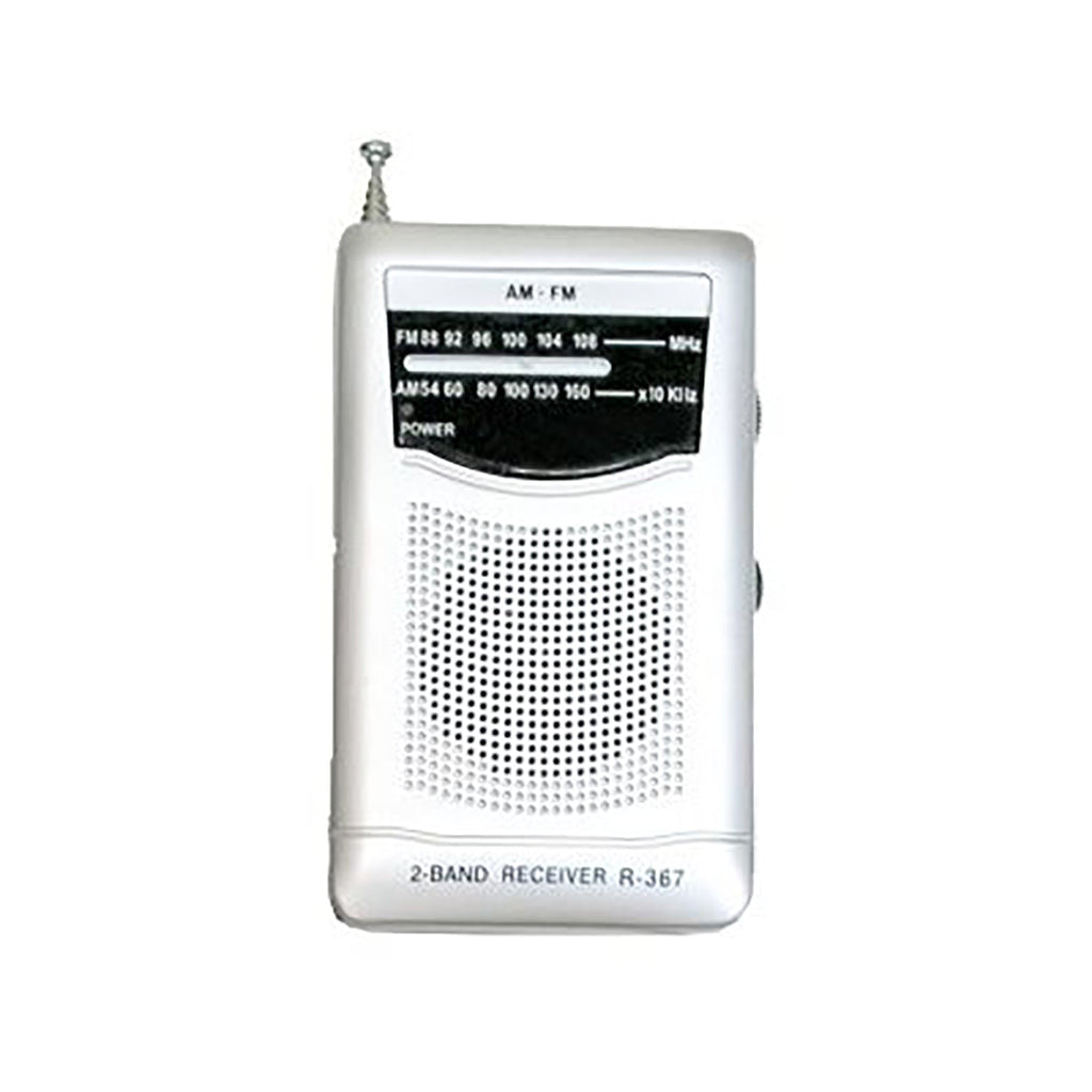 HRS Global - Mini Portable AM/FM Radio, Telescopic Antenna, Silver - - Mounts For Less
