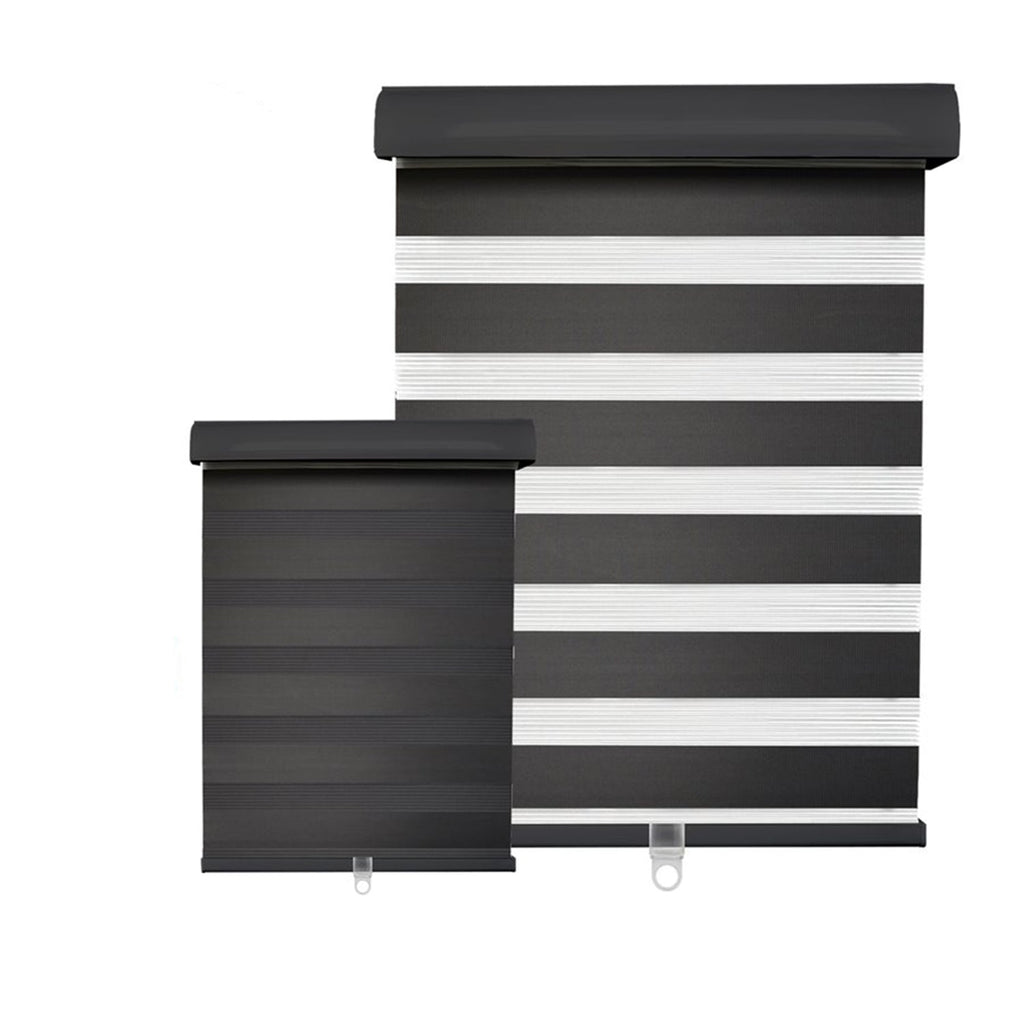 Hauz 2284BLKCD - 22'' X 84'' Alternating Shade Window Shade, Cordless, Black - - Mounts For Less