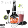 Hauz - 3 in 1 Immersion Blender with Chopper and Whisk, 2 Speeds, 150 Watts, Black - - Mounts For Less