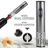 Hauz - Battery Operated Electric Bottle Opener with Foil Cutter, Silver - - Mounts For Less