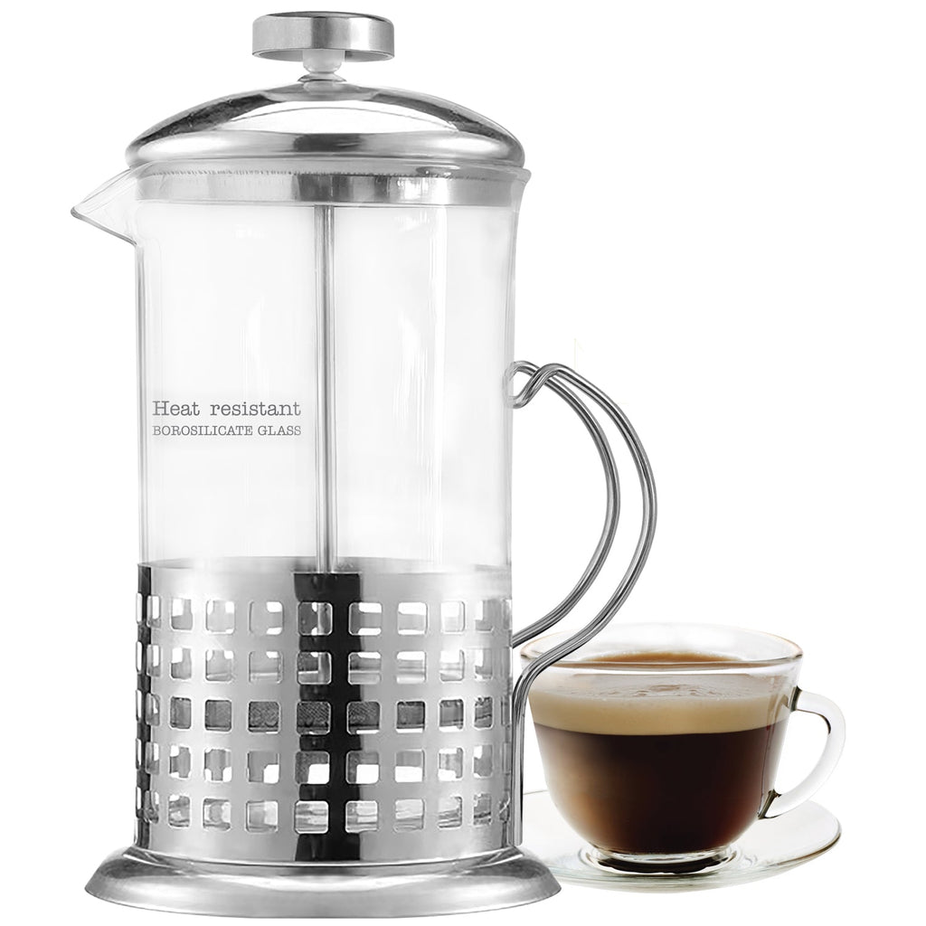 Hauz - Borosilicate Glass French Press Coffee Maker, 600ml Capacity - - Mounts For Less