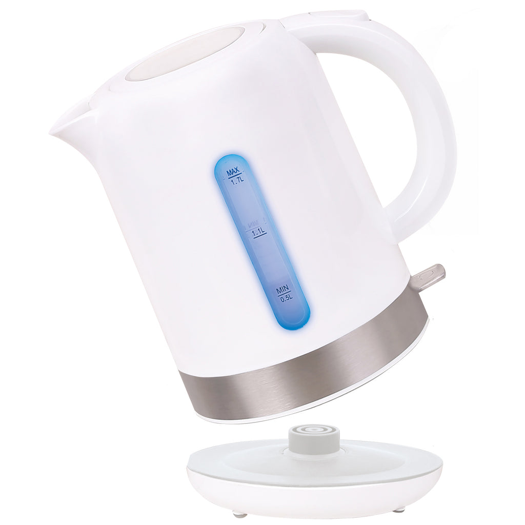 Hauz - Cordless Kettle with LED Lighting, 1.7 Liter Capacity, White - - Mounts For Less