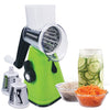Hauz - Multifunction Rotary Drum Grater and Slicer, 3 Stainless Steel Blades, BPA Free, Green - - Mounts For Less