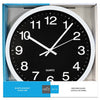 Hauz - Round Wall Clock, 10" Diameter, Quartz Precision, Black - - Mounts For Less