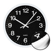 Hauz - Round Wall Clock, 10" Diameter, Quartz Precision, Black - - Mounts For Less