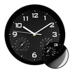 Hauz - Round Wall Clock, 10" Diameter, Quartz Precision, Black - - Mounts For Less