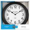 Hauz - Round Wall Clock, 12" Diameter, Quartz Precision, Black - - Mounts For Less