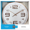 Hauz - Round Wall Clock, 12" Diameter, Quartz Precision, White - - Mounts For Less