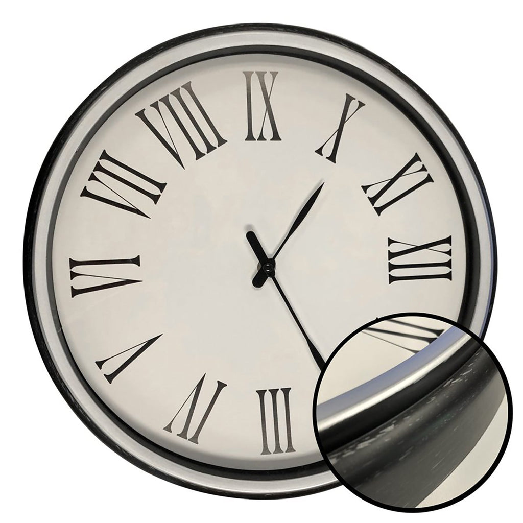 Hauz - Round Wall Clock, 14" Diameter, Quartz Precision, White - - Mounts For Less