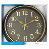 Hauz - Round Wall Clock, 16" Diameter, Quartz Precision, Black - - Mounts For Less