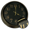 Hauz - Round Wall Clock, 16" Diameter, Quartz Precision, Black - - Mounts For Less