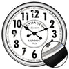 Hauz - Round Wall Clock, 20" Diameter, Quartz Precision, Black - - Mounts For Less