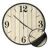Hauz - Round Wall Clock, 20" Diameter, Quartz Precision, Wood Imitation - - Mounts For Less