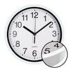 Hauz - Round Wall Clock, 9" Diameter, Quartz Precision, White - - Mounts For Less
