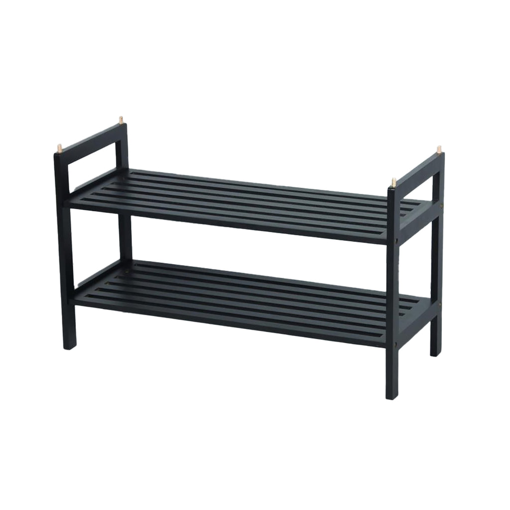 ITY International - 2-Tier MDF Shoe Rack, 27" x 10.7" x 15.75", Black - - Mounts For Less