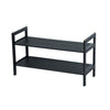 ITY International - 2-Tier MDF Shoe Rack, 27" x 10.7" x 15.75", Black - - Mounts For Less