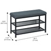 ITY International - Entryway Bench with Shoe Storage, Grey - - Mounts For Less