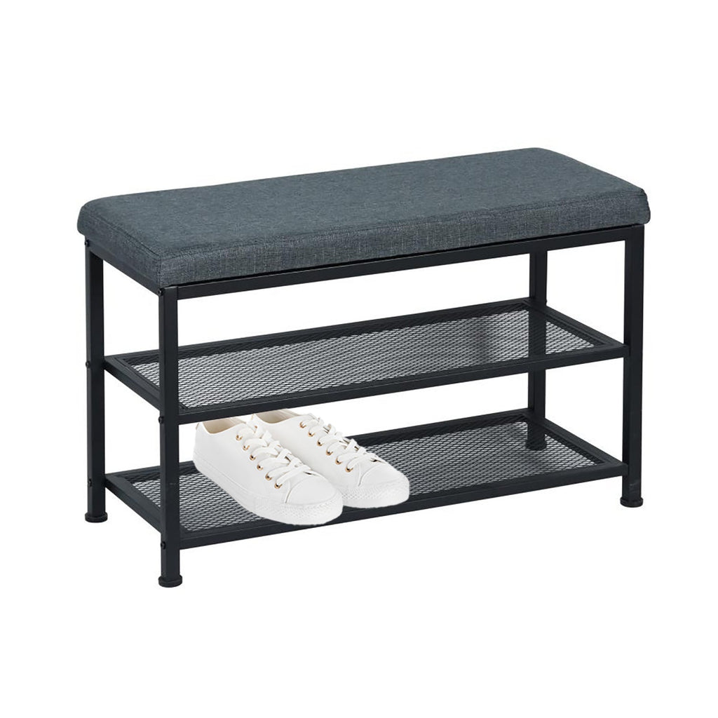ITY International - Entryway Bench with Shoe Storage, Grey - - Mounts For Less