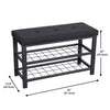 ITY International - Metal Bench with Shoe Storage, Padded Seat, Black - - Mounts For Less