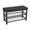 ITY International - Metal Bench with Shoe Storage, Padded Seat, Black - - Mounts For Less