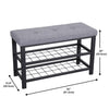 ITY International - Metal Bench with Shoe Storage, Padded Seat, Gray - - Mounts For Less