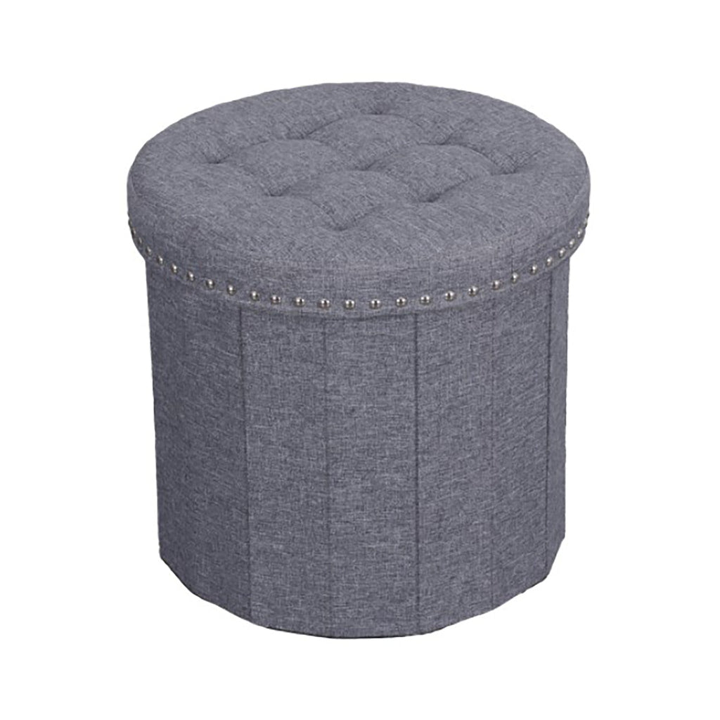 ITY International - Round Ottoman/Footrest with Storage, 18.5" Diameter, Gray - - Mounts For Less