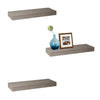 ITY International - Set of 3 Mini Floating Wall Shelf, 16" x 5.1" x 1.5", Taupe Grey - - Mounts For Less