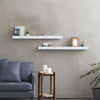 ITY International - Set of 3 Wall Mounted Floating Shelves, 31.5" x 9.25" x 1.5", White Marble - - Mounts For Less