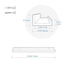 ITY International - Set of 3 Wall Shelves with Raised Lip, 27.55"x3.75"x2", White - - Mounts For Less