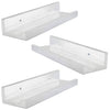 ITY International - Set of 3 Wall Shelves with Raised Lip, 27.55"x3.75"x2", White - - Mounts For Less