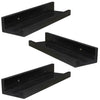 ITY International - Set of 3 Wall Shelves with Raised Lip, 47.25"x3.75"x2", Black - - Mounts For Less